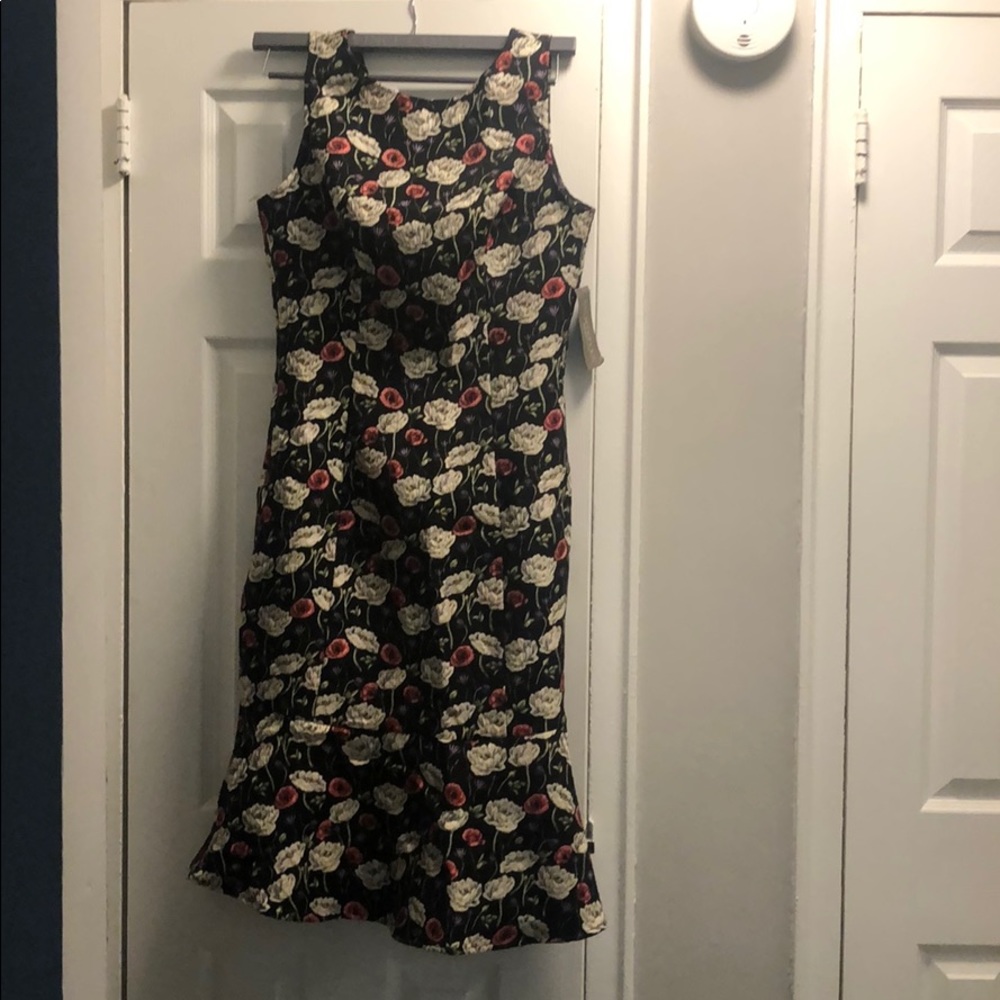NWT black flower dress